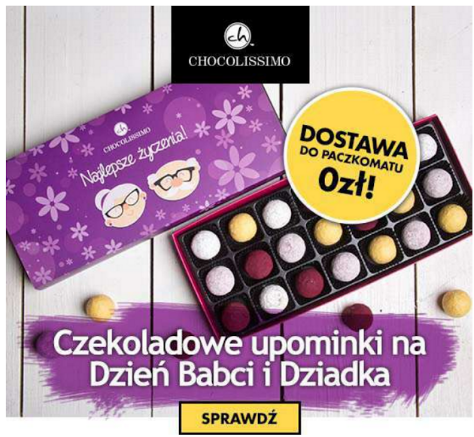 Mailing o specjalnej ofercie z okazji dnia babci i dziadka.