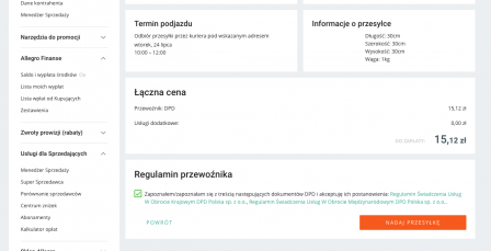 Jak nadać przesyłkę z Furgonetka.pl na Allegro?