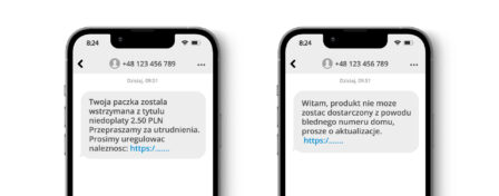 Przykłady phishingu to m.in. wiadomości zawierające prośby zapłaty.