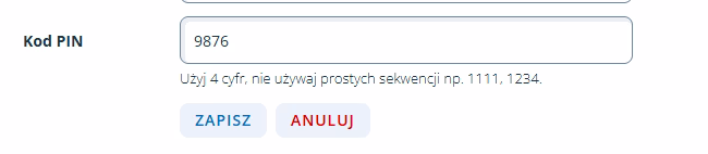 Zmiana kodu PIN Furgonetka